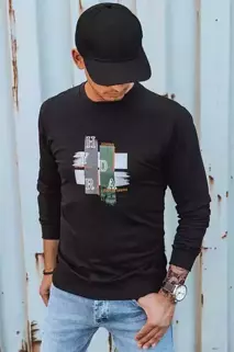 Herren Sweatshirt mit Aufdruck Schwarz Dstreet BX5352