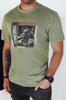 Herren T-shirt mit Aufdruck Farbe Grün DSTREET RX5465