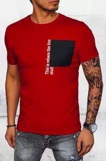 Herren T-shirt mit Aufdruck Farbe Rot DSTREET RX5062