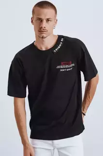 Herren T-shirt mit Aufdruck und Aufnäher Schwarz Dstreet RX4608