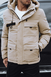 Herren Winterjacke mit Kapuze beige Dstreet TX4776