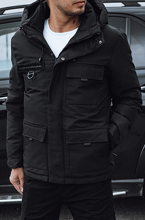 Herren Winterjacke mit Kapuze schwarz Dstreet TX4757