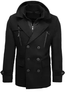 Herren Zweireihiger Mantel Farbe Schwarz DSTREET CX0439