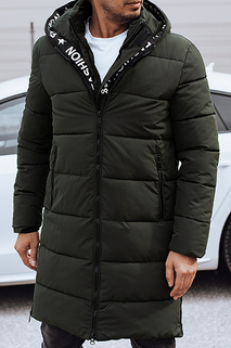 Lange Herren Winterjacke mit Kapuze gesteppt grün Dstreet TX4878