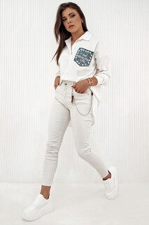 Spodnie damskie jeansowe FABIANA jasnobeżowe UY2130