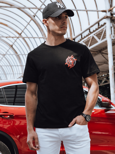 Bedrucktes Herren-T-Shirt schwarz Dstreet RX5491