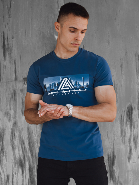 Blaues Herren-T-Shirt Dstreet RX5554