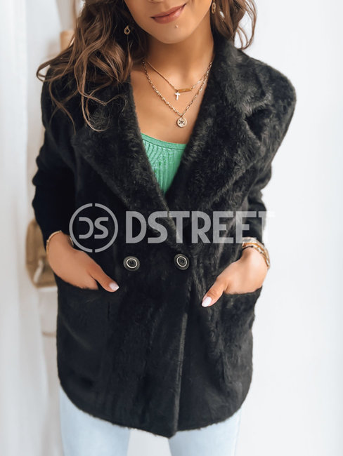 Damen Alpaka-Jacke CREME Farbe Schwarz DSTREET NY0619