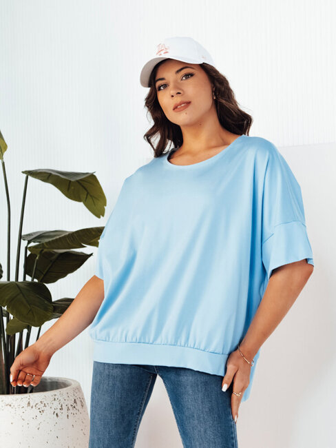 Damen Bluse mit kurze Ärmeln JOILL Farbe Himmelblau DSTREET RY2470