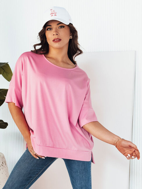 Damen Bluse mit kurze Ärmeln JOILL Farbe Rosa DSTREET RY2471