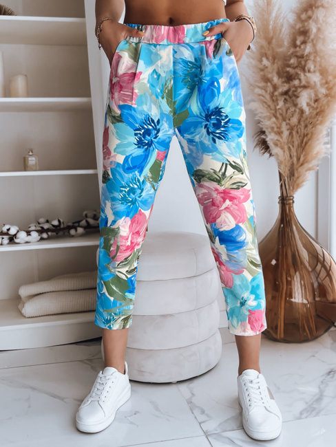 Damen Casual Hose FLOWER GARDEN Farbe Türkis DSTREET UY1480