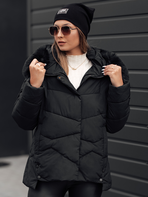 Damen FIXMIX gesteppte Winterjacke mit Kapuze schwarz Dstreet TY4672