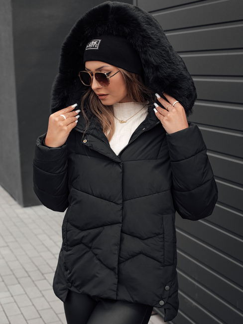 Damen FIXMIX gesteppte Winterjacke mit Kapuze schwarz Dstreet TY4672