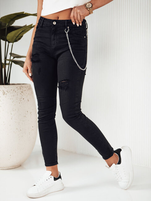 Damen Jeans mit hoher Taille ALEX Farbe Schwarz DSTREET UY1881