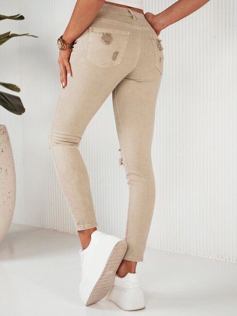 Damen Jeans mit hoher Taille MOLI Farbe Dunkelbeige DSTREET UY1872