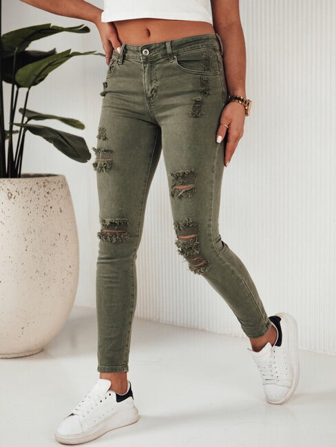 Damen Jeans mit hoher Taille MOLI Farbe Grün DSTREET UY1873
