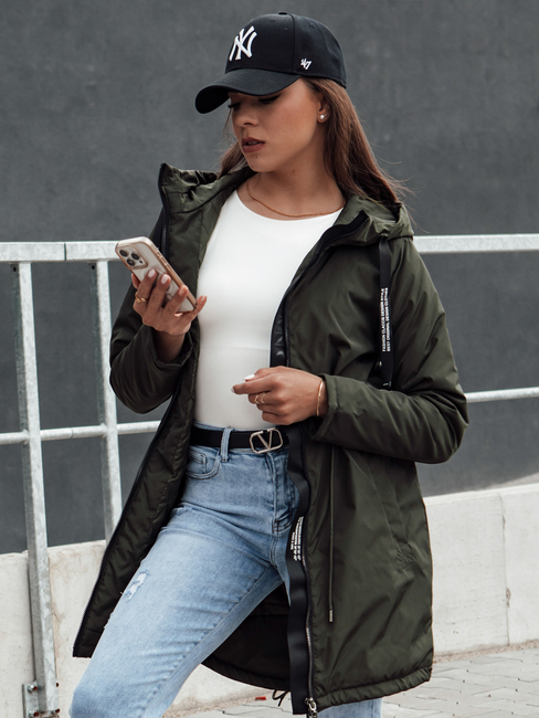 Damen Parka Übergangsjacke mit Kapuze VERCHA grün Dstreet TY4403