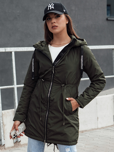 Damen Parka Übergangsjacke mit Kapuze VERCHA grün Dstreet TY4403