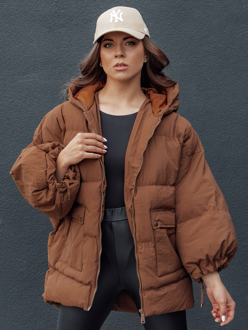 Damen Steppjacke mit Kapuze PARIMA camel Dstreet TY4510