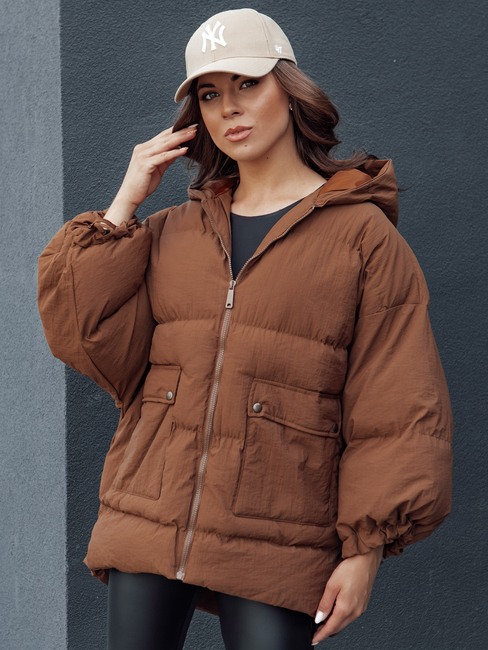 Damen Steppjacke mit Kapuze PARIMA camel Dstreet TY4510