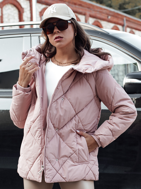 Damen Steppwinterjacke COZYLUX mit Kapuze rosa Dstreet TY4558