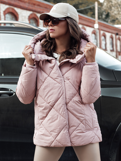 Damen Steppwinterjacke COZYLUX mit Kapuze rosa Dstreet TY4558