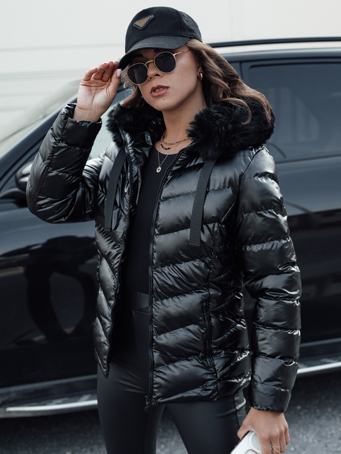 Damen Steppwinterjacke mit Kapuze MIRIAL schwarz Dstreet TY4574