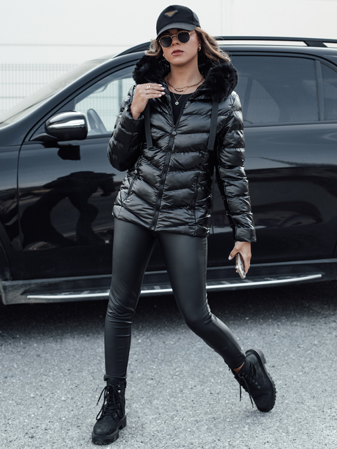 Damen Steppwinterjacke mit Kapuze MIRIAL schwarz Dstreet TY4574