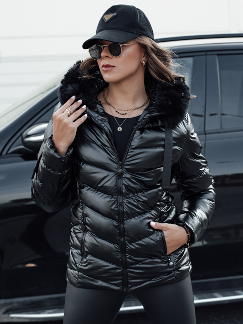 Damen Steppwinterjacke mit Kapuze MIRIAL schwarz Dstreet TY4574