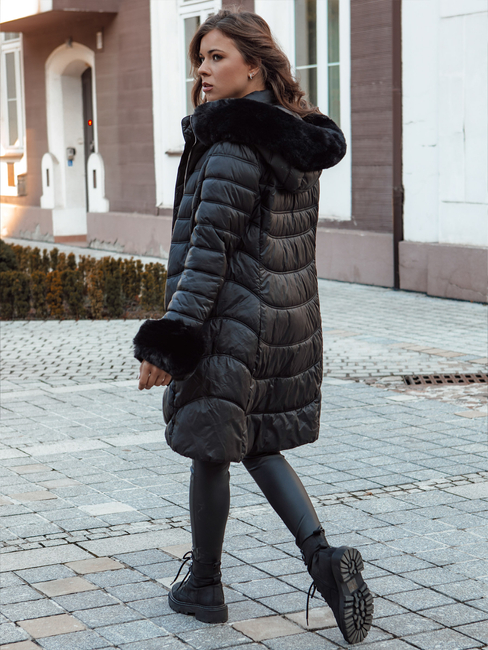 Damen Steppwinterjacke mit Kapuze MOON schwarz Dstreet TY4553