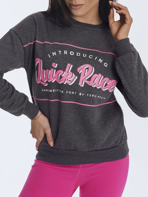 Damen Sweatshirt RACE Dunkelgrau Dstreet BY0826