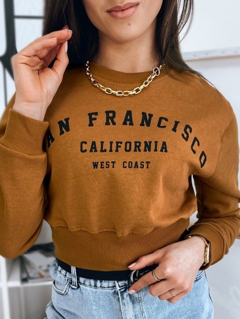 Damen Sweatshirt SAN FRANCISCO Braun Dstreet BY0923