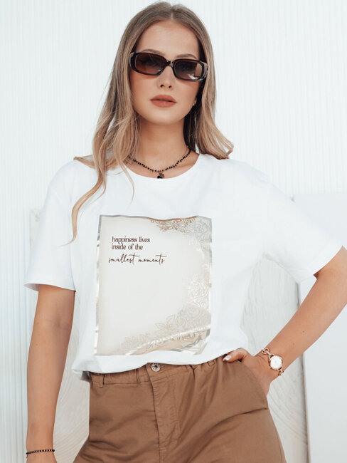 Damen T-shirt mit Aufdruck CHANTE Farbe Weiß DSTREET RY2594