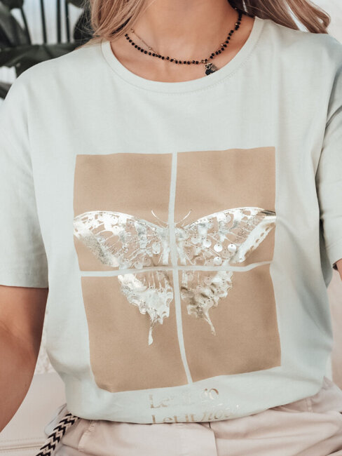 Damen T-shirt mit Aufdruck GLOWY Farbe Grau DSTREET RY2597