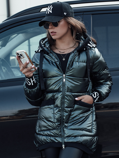 Damen Übergangs-Steppjacke mit Kapuze FASHION CHIC grün Dstreet TY4580