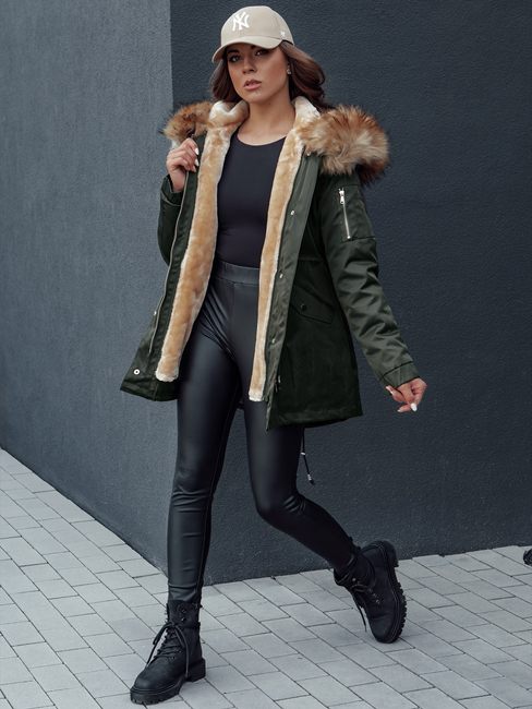 Damen Winter Parka Jacke mit Kapuze AVENA II grün Dstreet TY4512