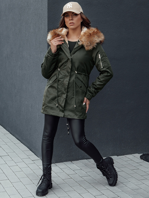 Damen Winter Parka Jacke mit Kapuze AVENA II grün Dstreet TY4512