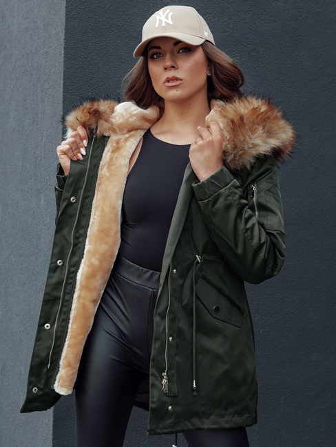 Damen Winter Parka Jacke mit Kapuze AVENA II grün Dstreet TY4512