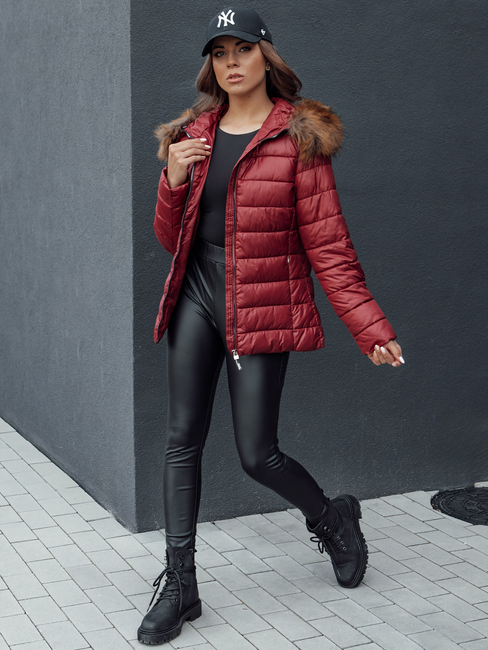 Damen Winter Steppjacke mit Kapuze ESTELLA burgundy Dstreet TY4530