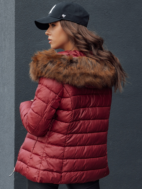 Damen Winter Steppjacke mit Kapuze ESTELLA burgundy Dstreet TY4530