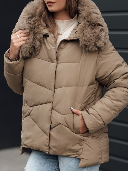 Damen Winterjacke FIXMIX gesteppt mit Kapuze beige Dstreet TY4673