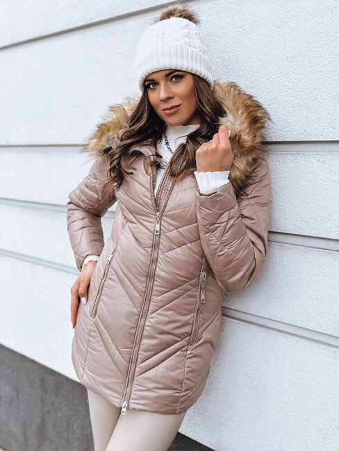 Damen Winterjacke SOLARIS Farbe Cappuccino DSTREET TY4010