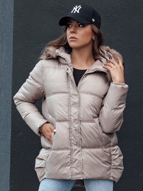 Damen Winterjacke mit Kapuze STELLAR beige Dstreet TY4494