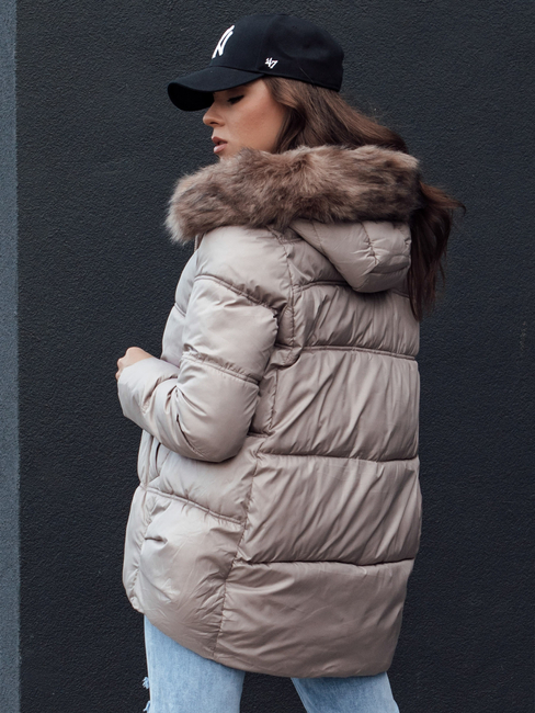 Damen Winterjacke mit Kapuze STELLAR beige Dstreet TY4494