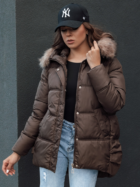 Damen Winterjacke mit Kapuze STELLAR coffee Dstreet TY4493