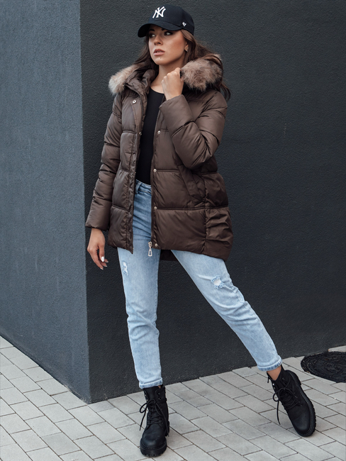 Damen Winterjacke mit Kapuze STELLAR coffee Dstreet TY4493