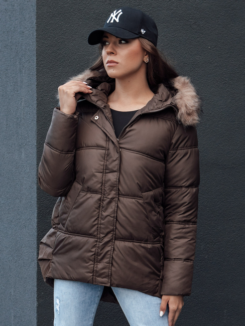 Damen Winterjacke mit Kapuze STELLAR coffee Dstreet TY4493