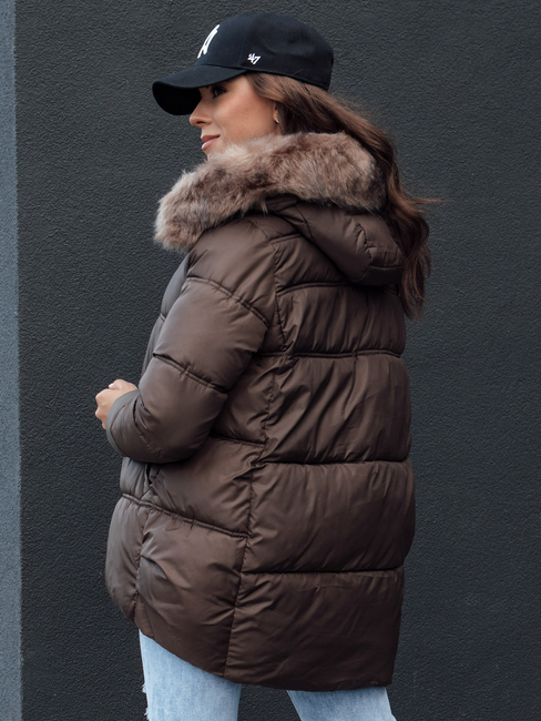 Damen Winterjacke mit Kapuze STELLAR coffee Dstreet TY4493