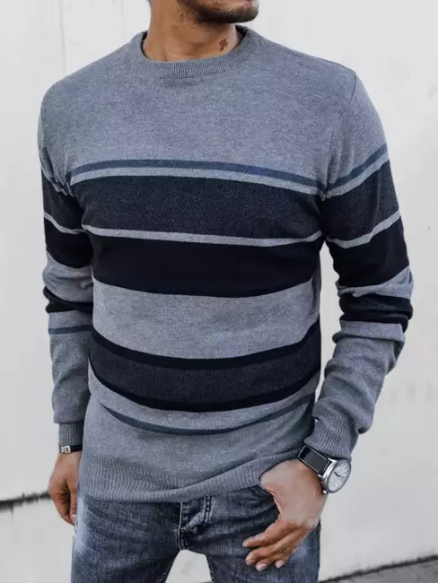 Herren Gestreifte Pullover Farbe Grau DSTREET WX2041