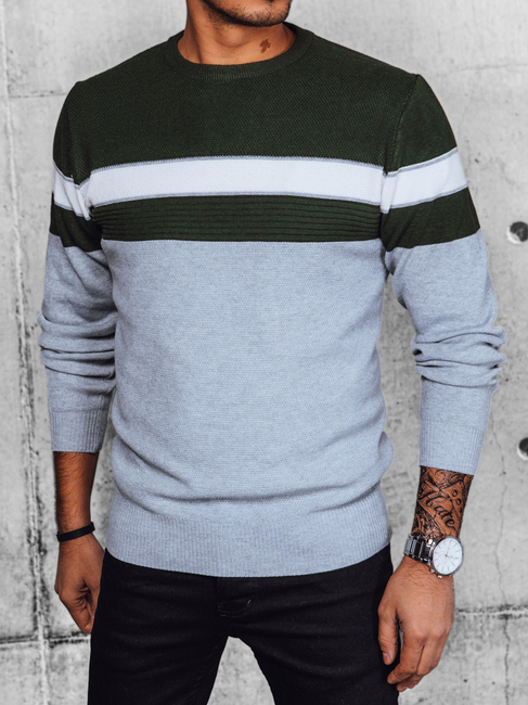 Herren Gestreifte Pullover Farbe Hellgrau DSTREET WX2189